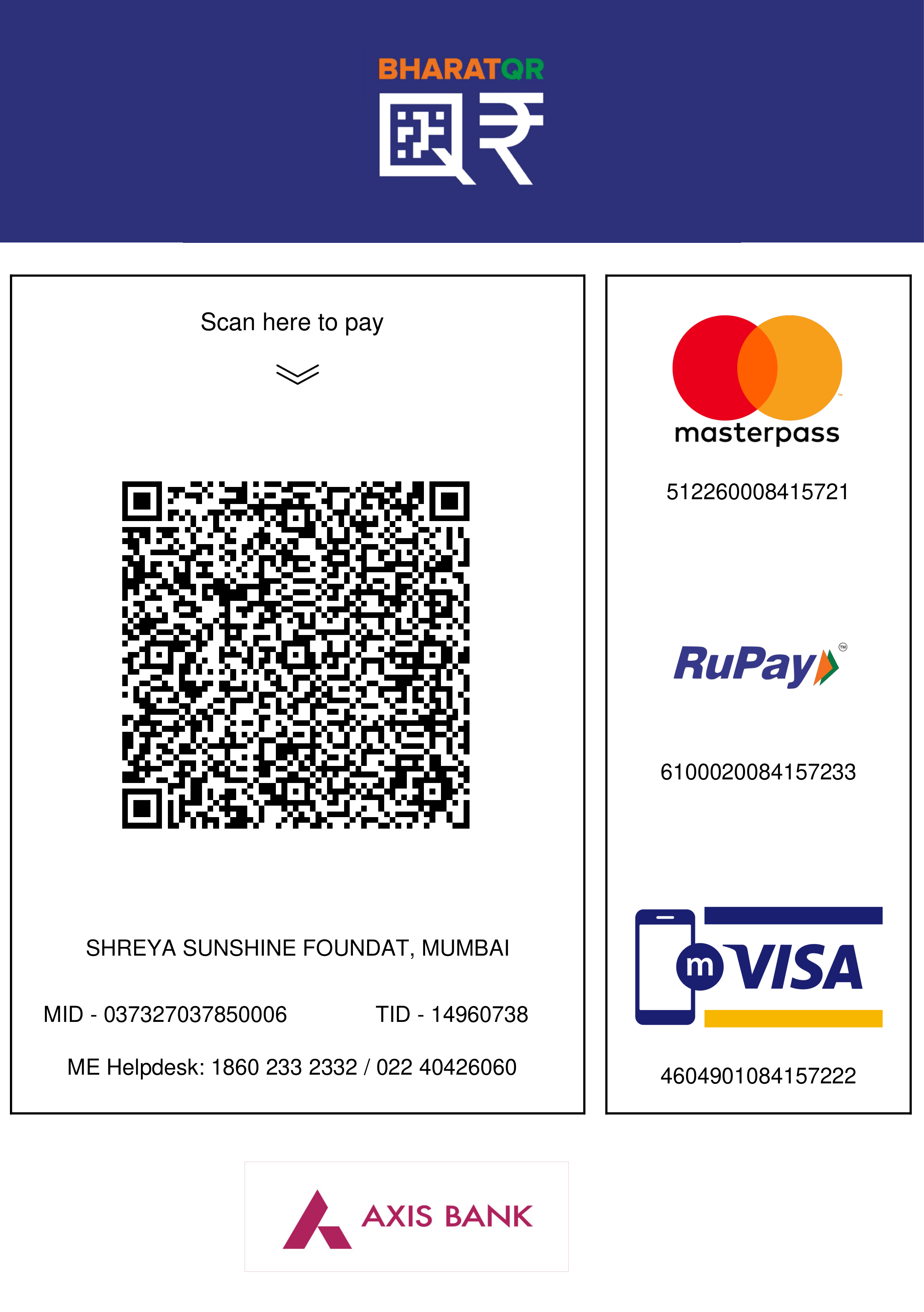 Full BharatQR Payment Standee